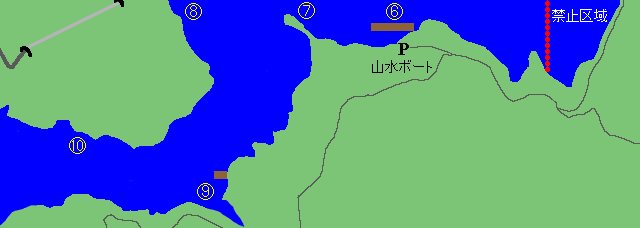 神流湖下流埼玉県側マップ。